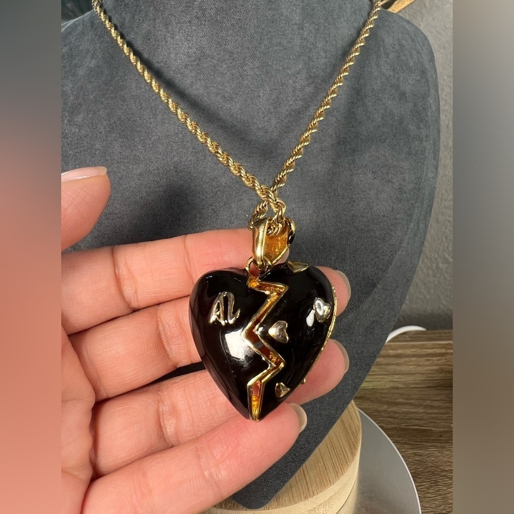 Vintage American showcase Swarovski crystal heart -broken heart double sided - Picture 4 of 5